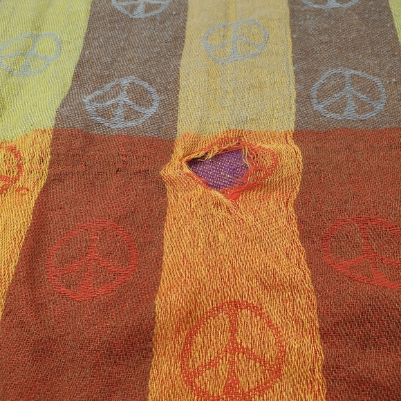 Peace Checkered Colorful Pashmina Scarf - Picture 3 of 14